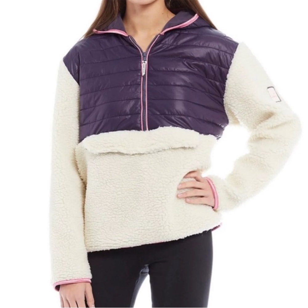 IVORY ELLA Purple Ivory Sherpa pullover XL